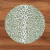 VIDA Faenza and Leopard Reversible Round Placemats Set of 4 White and Green