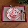 VIDA Faenza 9" Salad Plate - White and Red