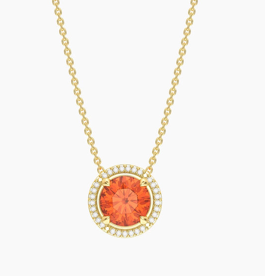 Garnet Birthstone Pendant Necklace (January)