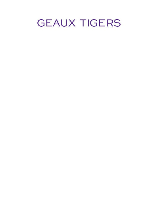 Collegiate Spirit Notepads: Go Tigers - San Serif