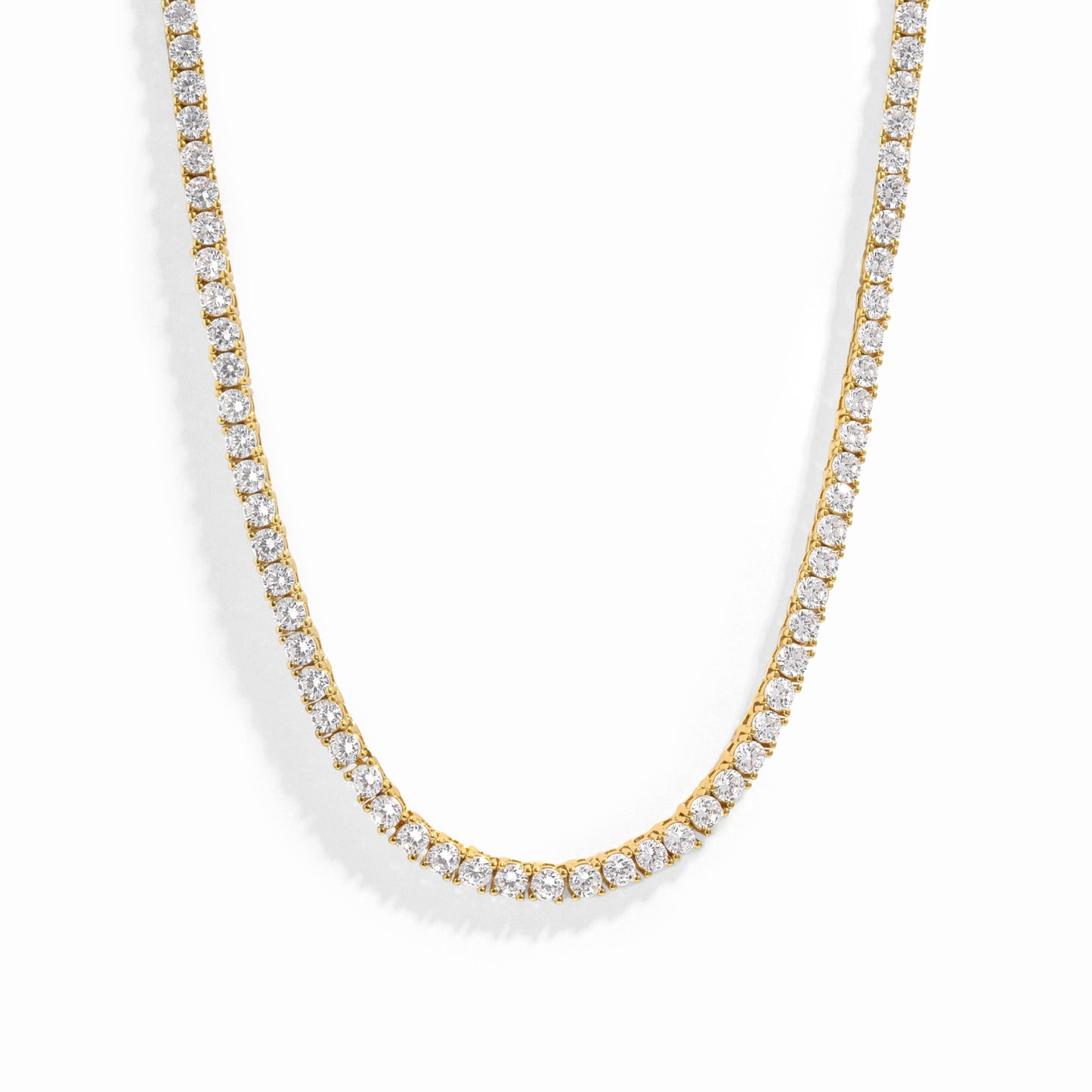 3mm Diamond Tennis Necklace: Gold / 16"