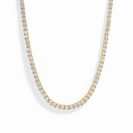 3mm Diamond Tennis Necklace: Gold / 16"