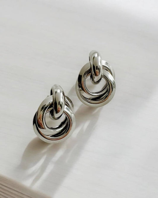 Neve Knot Gold Filled Earrings: Silver