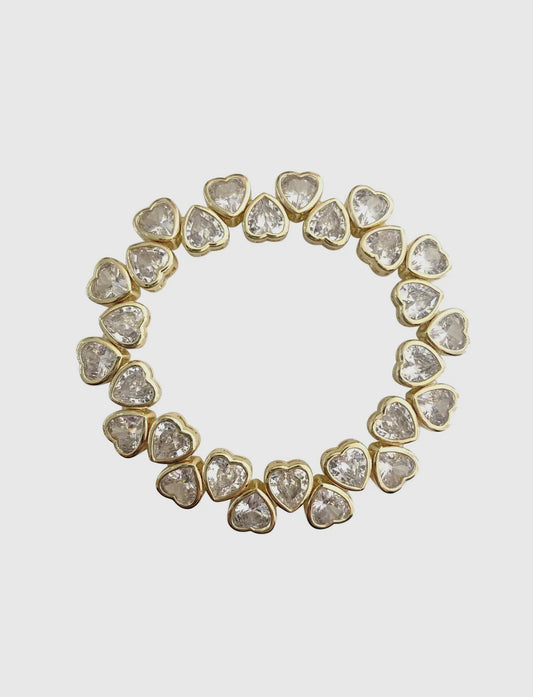 Heart Stretch Bracelet- Clear