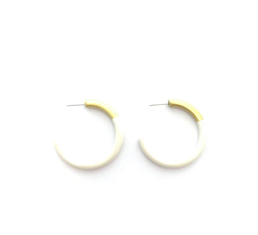 Liz Medium Hoop- Cream