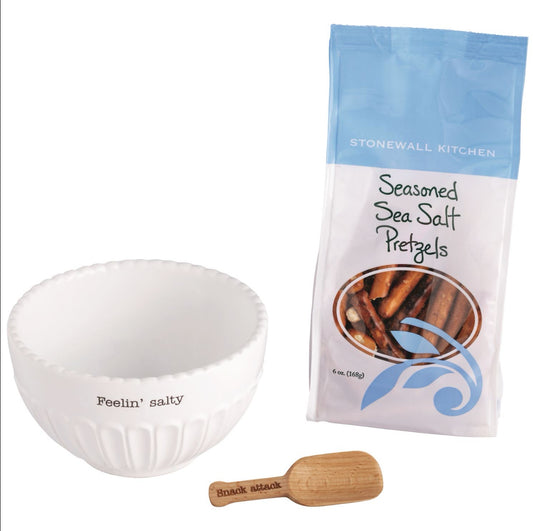 Snack Bowl & Pretzel Gift Set