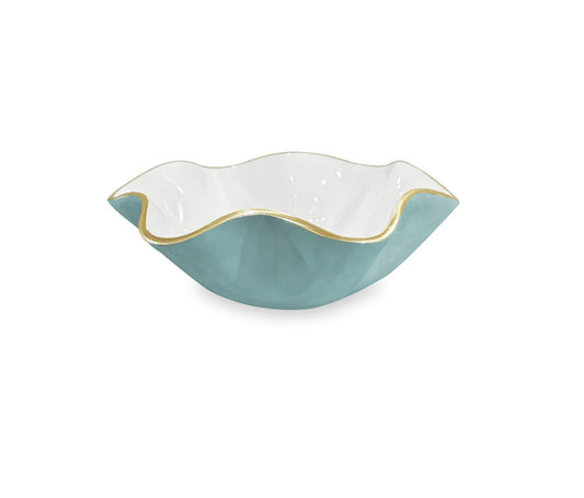 ENCANTO Carola Small Bowl- Turquoise and White