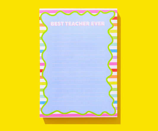 Wavy Best Teacher Notepad