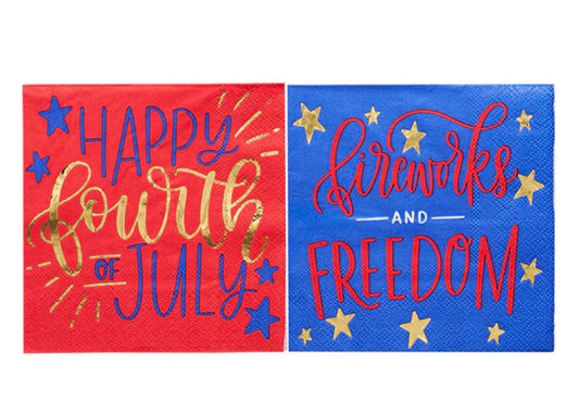 Fireworks Napkins with Ceramic Tray