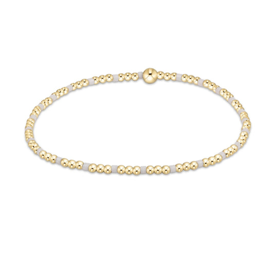Hope Sincerity Pattern 2mm Bead Bracelet - white
