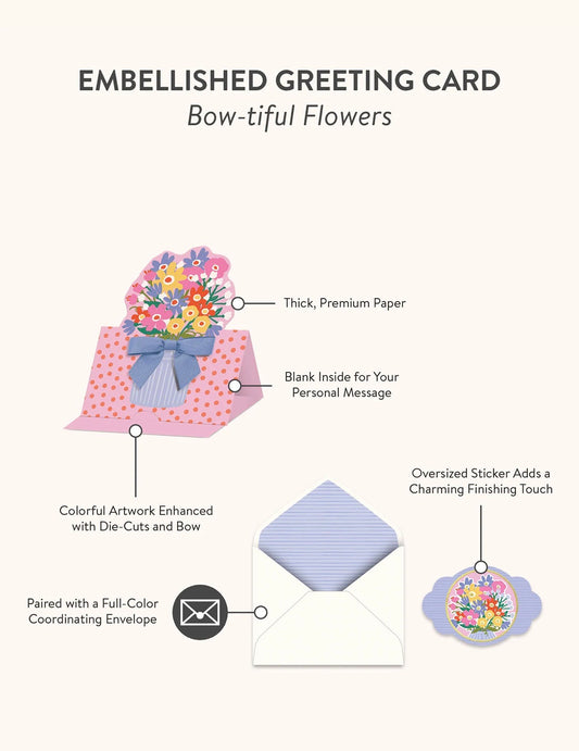 Bow-tiful Flowers Deluxe Greeting Card