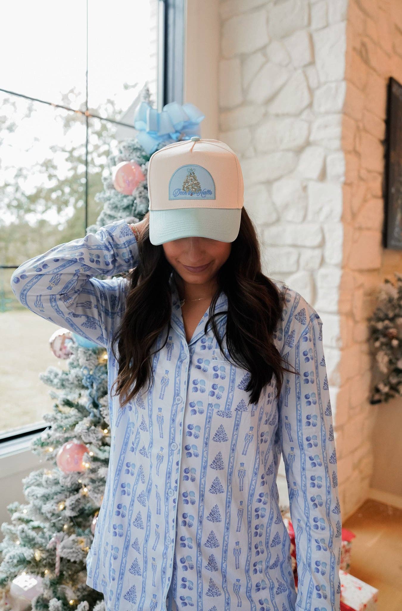Deck the Halls - Baby Blue Vintage Trucker Hat
