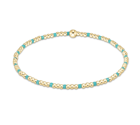Hope Sincerity Pattern 2mm Bead Bracelet - turquoise