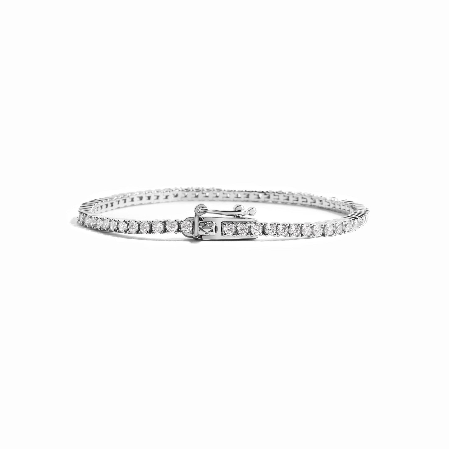 Tennis Bracelet w Latch: 6.75" / Gold