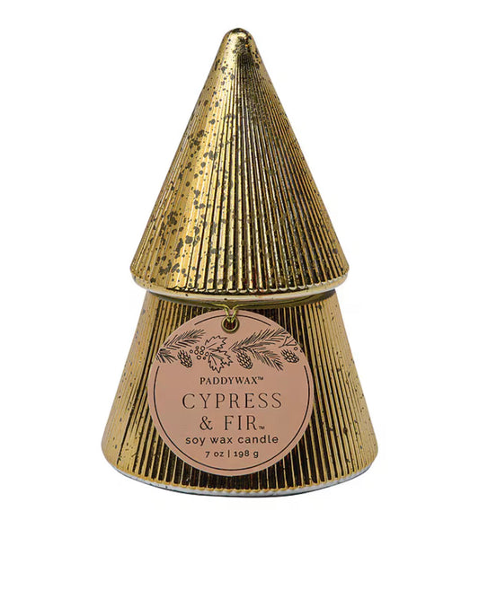 Mercury Tree Candle- Gold Cypress Fir