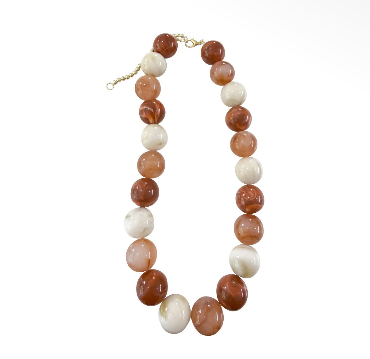Ava Beaded Necklace- Rust