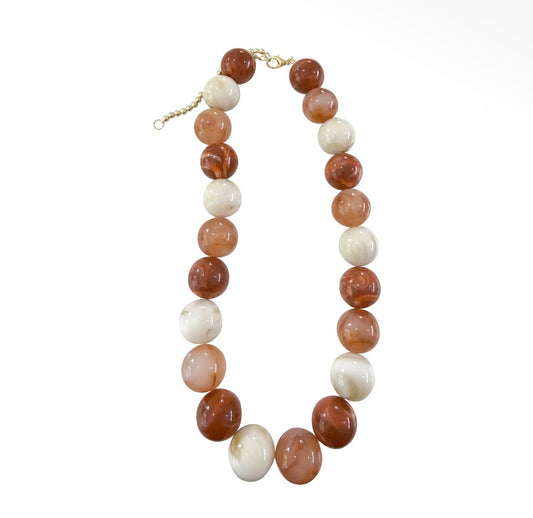 Ava Beaded Necklace- Rust