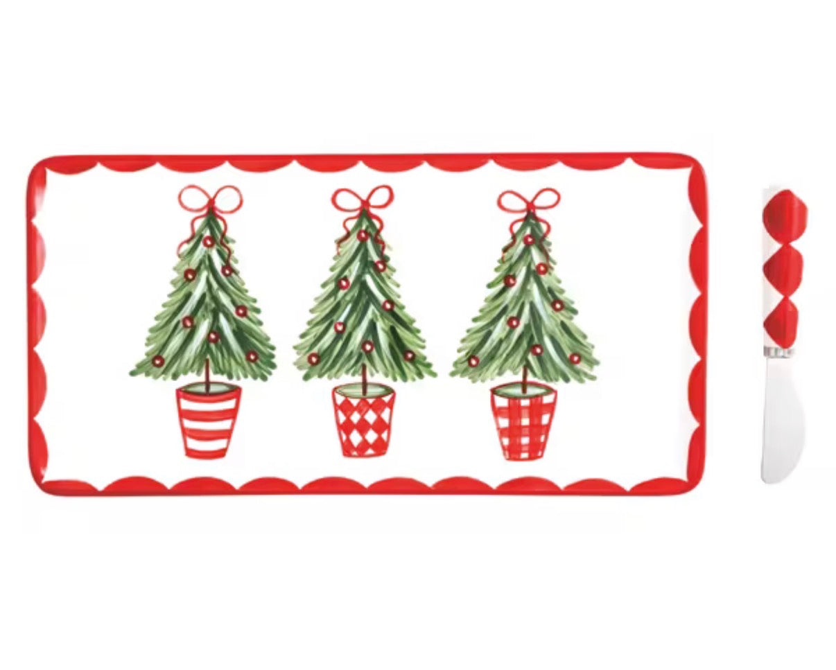 CHRISTMAS TREE TOPIARY TRAY SET