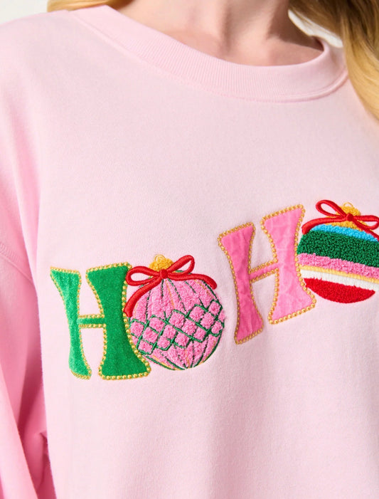 Ho Ho Ho Lounge Sweatshirt, Blush