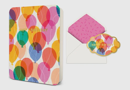 Colorful Balloons Deluxe Greeting Card