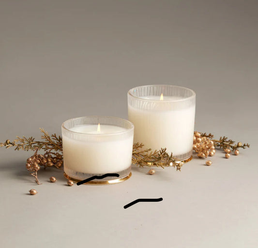 Frasier Fir Gilded Frosted Wood Grain Large Candle
