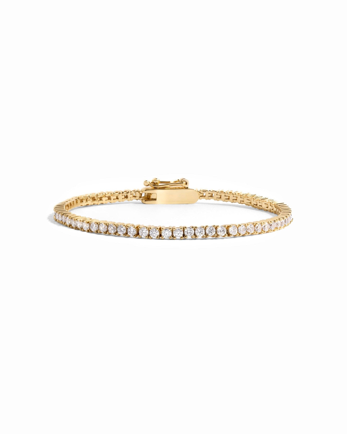 Tennis Bracelet w Latch: 6.75" / Gold