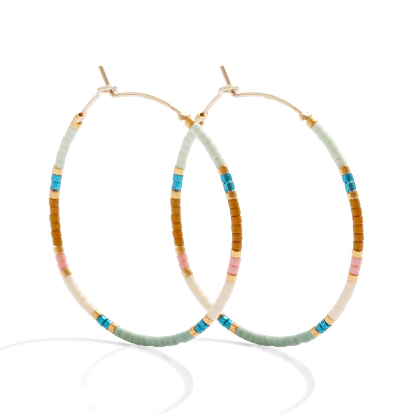 Miyuki Delica Hoop Earrings: Multi