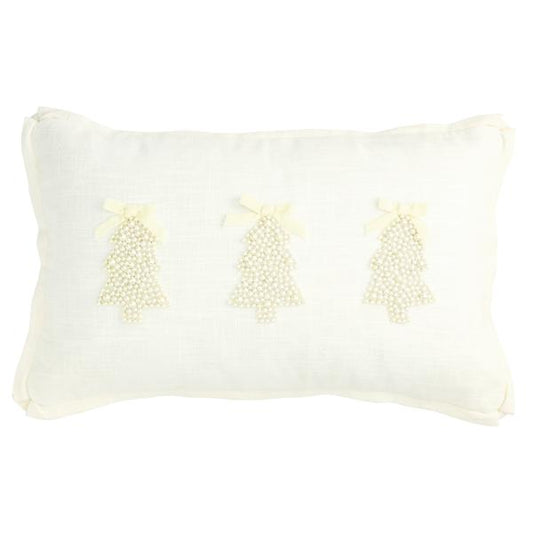 Three Tree Christmas Pearl Pillow