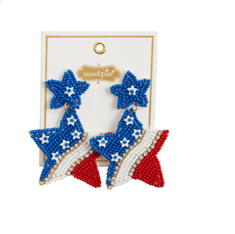 Patriotic Beaded Earrings