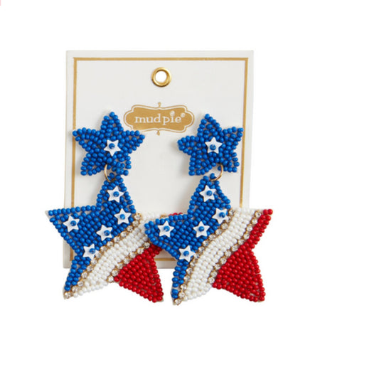Patriotic Beaded Earrings