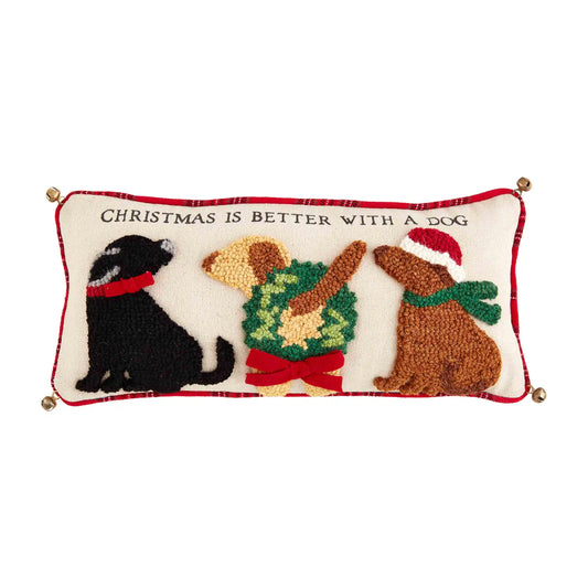 Christmas Hooked Dog Pillow