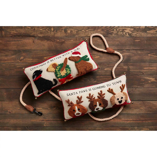 Christmas Hooked Dog Pillow