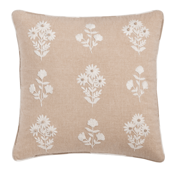 Floral Embroidered Pillow