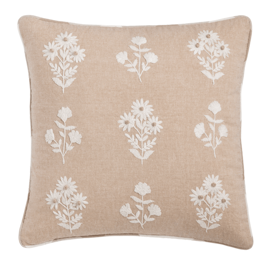 Floral Embroidered Pillow
