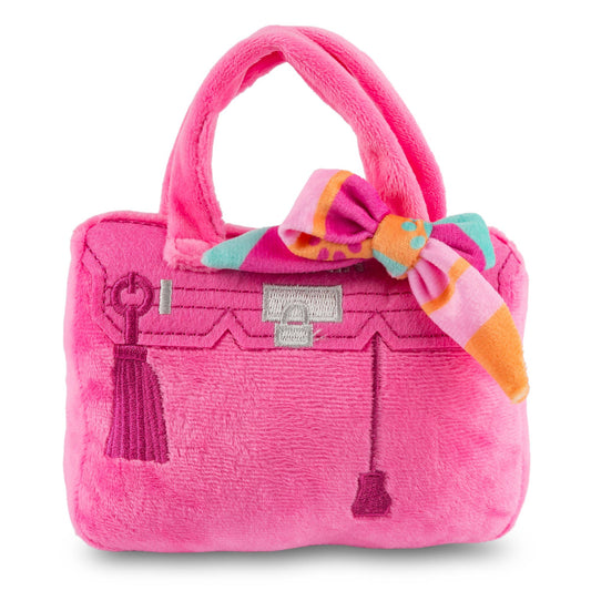 Barkin Bag -  *CHIC DOGGIE* Pink w/ Scarf Squeaker Dog Toy: Small / Mini