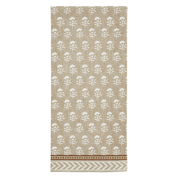 Blooms Taupe Printed Towel