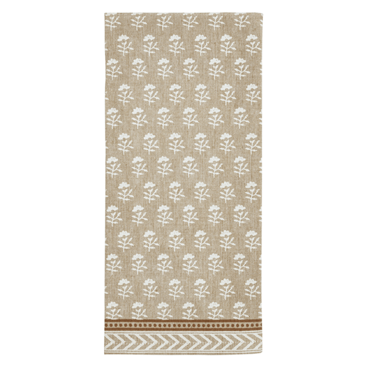 Blooms Taupe Printed Towel