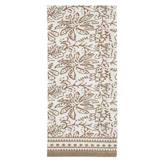 Floral Taupe Printed Towel