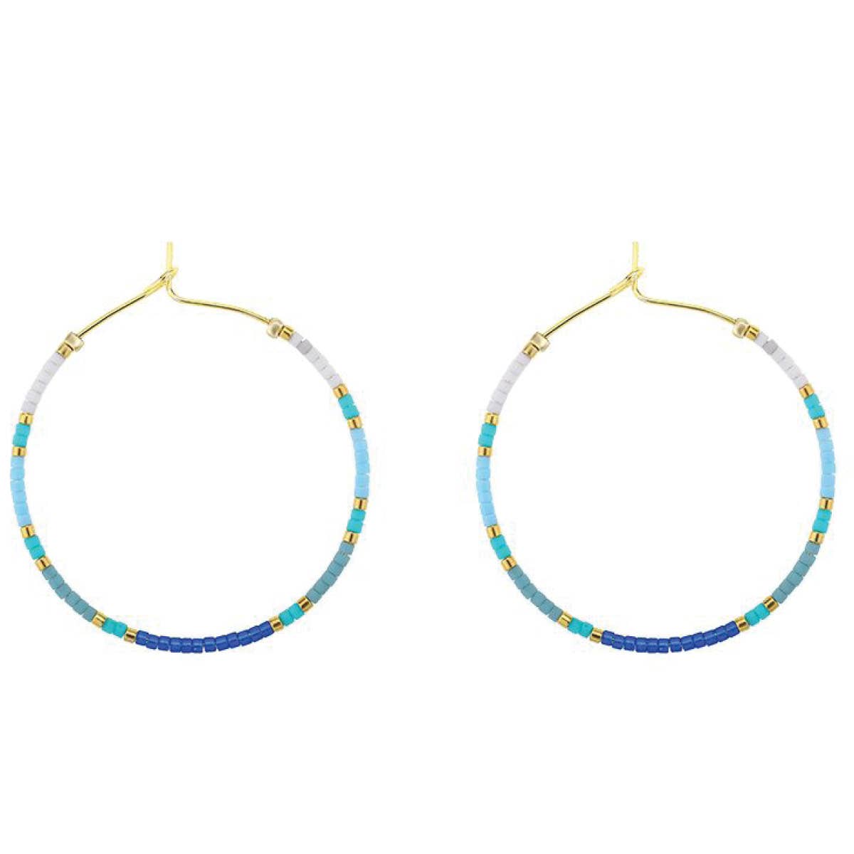 Miyuki Delica Hoop Earrings: Multi