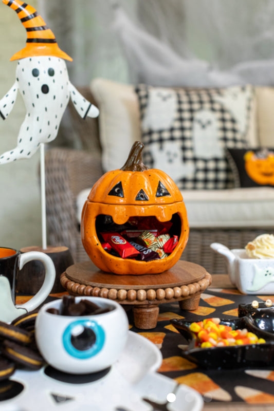 Jack O Lantern or Ghost Open Mouth Candy Container