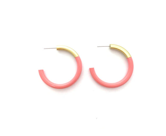 Liz Medium Hoop- Coral