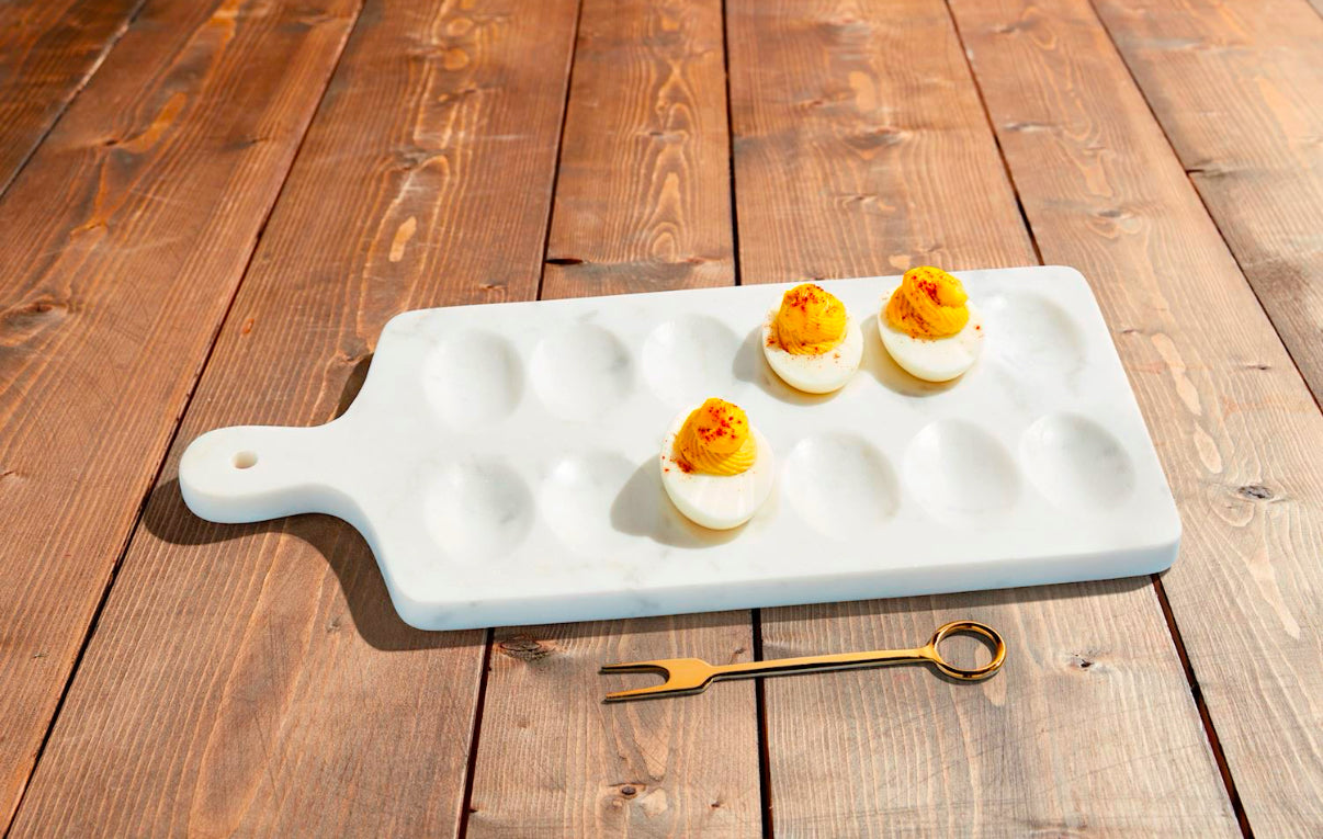 Marble Deviled Egg Tray Set