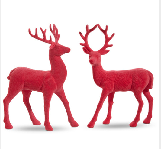 12.5" Pink Velvet Reindeer