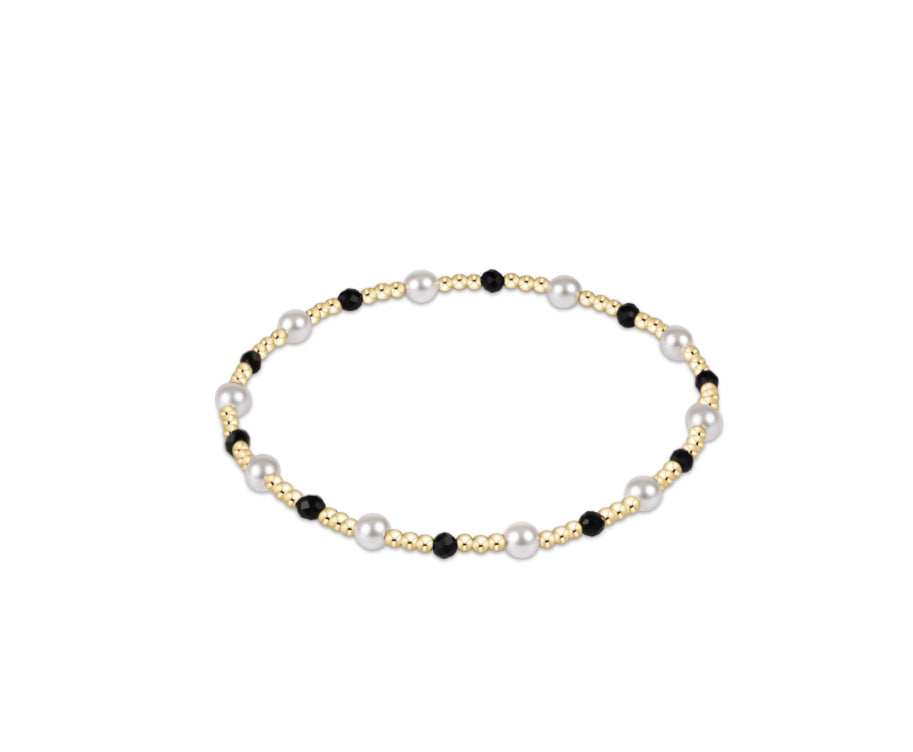 Pearl Sincerity Pattern 4mm Bead Bracelet- Faceted Onyx