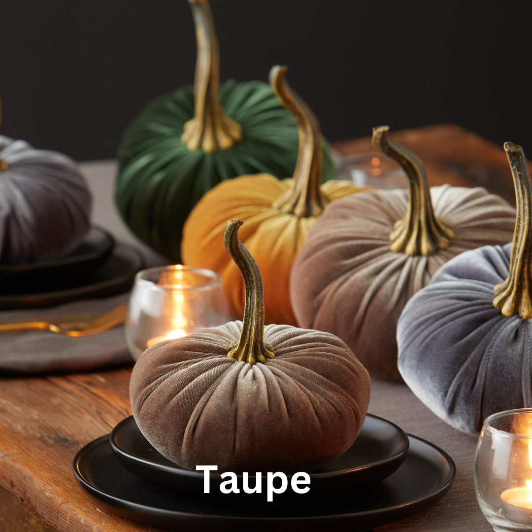 Pumpkin Small Velvet, Valentine's mantel, Autumn table, Gift: Olive