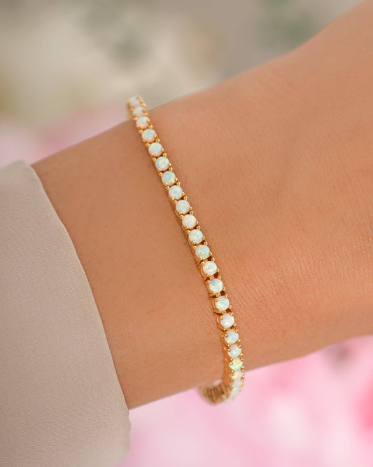 Opal Tennis Bracelet: 6.25" / Gold