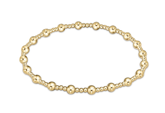 Classic Sincerity Pattern 4mm Bead Bracelet- Gold