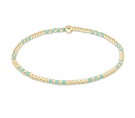 Hope Joy Pattern 2mm Bead Bracelet - mint