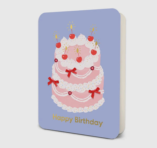 Cherries On Top Birthday Cake Deluxe Greeting Card