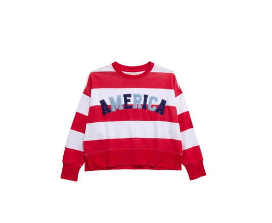 America Striped Relaxed Sweatshirt